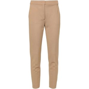 Max Mara, Dames, Broeken, Bruin, Maat: XS Jersey,