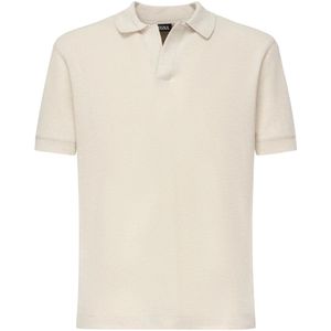 Zegna, Heren, Tops, Beige, Maat: M Katoen,