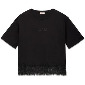 Oltre, Dames, Tops, Zwart, Maat: S Katoen,