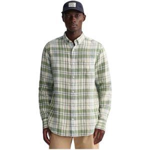 Gant, Heren, Overhemden, Groen, Maat: M Linnen,
