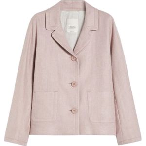 Max Mara, Dames, Jassen, Paars, Maat: M Linnen,