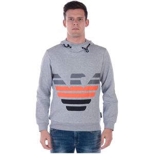 Emporio Armani, Heren, Sweatshirts & Hoodies, Grijs, Maat: L Katoen,