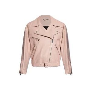 Versace Leren jas , Pink , Dames , Maat: XS