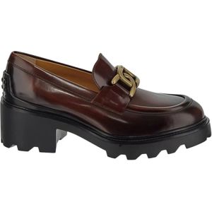 Tod's Luxe Loafers van Geborsteld Leer , Red , Dames , Maat: 40 EU