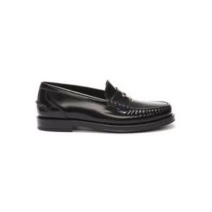 Tod's Platte Schoenen, Zwart Leer, Rubberen Zool , Black , Dames , Maat: 36 EU