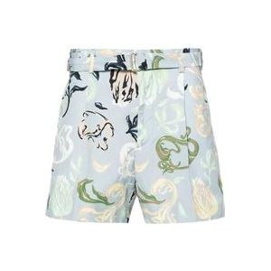 Lanvin Blauwe Katoenen Bermuda Shorts Abstracte Print , Multicolor , Heren , Maat: S