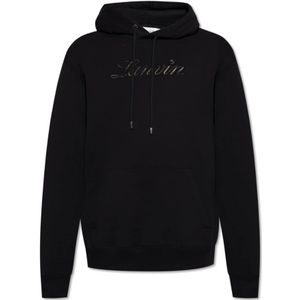 Lanvin, Heren, Sweatshirts & Hoodies, Zwart, Maat: L Katoen,