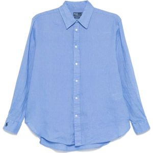Polo Ralph Lauren, Dames, Blouses & Shirts, Blauw, Maat: M Katoen,
