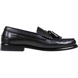 Mocassins - Zwart - Leer - Blokhak - Rond Neus