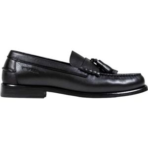 Mocassins - Zwart - Leer - Blokhak - Rond Neus