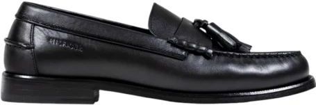 Mocassins - Zwart - Leer - Blokhak - Rond Neus