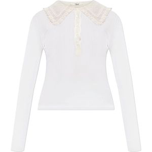 Chloé, Dames, Tops, Wit, Maat: 2XS Wol,