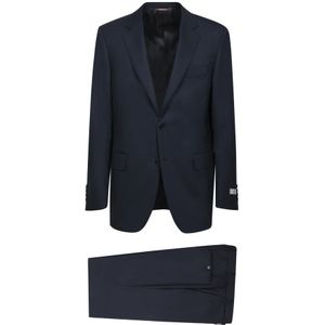 Canali, Heren, Pakken, Blauw, Maat: XL Wol,