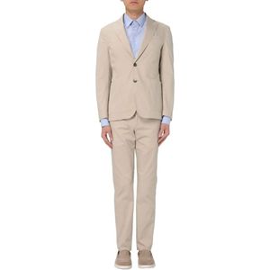 Manuel Ritz, Heren, Pakken, Beige, Maat: S Katoen,