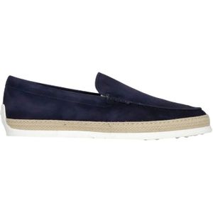 Tod's Suède Rubberen Zool Pantoffels , Blue , Heren , Maat: 44 EU