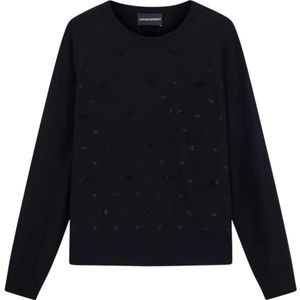 Emporio Armani, Dames, Truien, Zwart, Maat: S Wol,