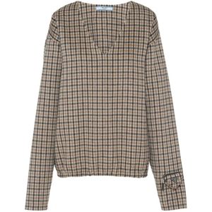 Prada, Dames, Truien, Bruin, Maat: S Wol,