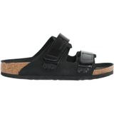 Birkenstock - Sliders - Zwart - Nubuck Leer - Anatomisch Voetbed