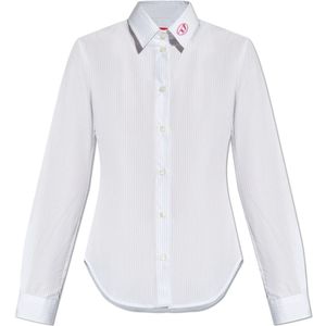 Diesel, Dames, Blouses & Shirts, Wit, Maat: S Katoen,