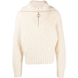 Ami Paris, Dames, Truien, Beige, Maat: XS Wol,