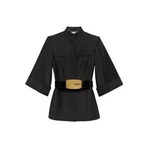 Gucci Getailleerde jas met riem , Black , Dames , Maat: M