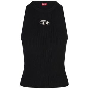 Diesel, Dames, Tops, Zwart, Maat: XS Viscose,