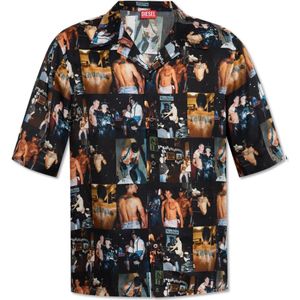 Diesel, Heren, Overhemden, Veelkleurig, Maat: XS Satijn,