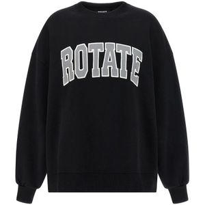 Rotate Birger Christensen, Dames, Sweatshirts & Hoodies, Zwart, Maat: L Katoen,