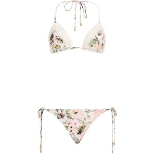 Zimmermann Bloemen Gehaakte Bikini Set , Multicolor , Dames , Maat: S