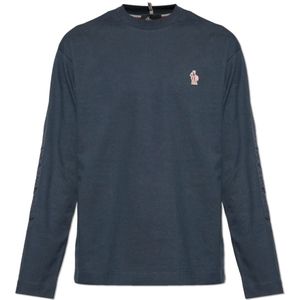 Moncler, Heren, Tops, Blauw, Maat: S Katoen,