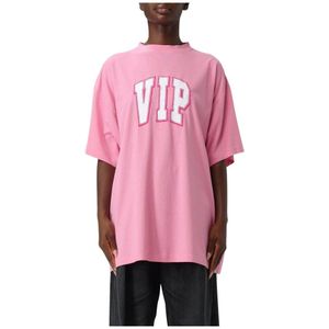 Balenciaga, Dames, Tops, Roze, Maat: S Katoen,