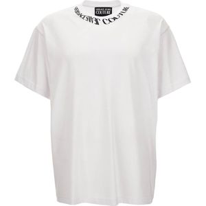 Versace Jeans Couture - Witte T-shirt - Heren - Katoen - Korte Mouwen