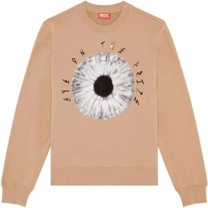 Diesel, Heren, Sweatshirts & Hoodies, Geel, Maat: L Katoen,