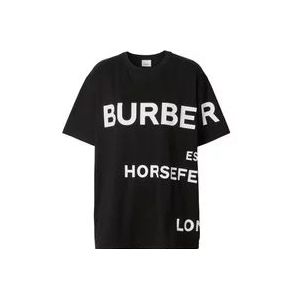 Burberry Zwarte T-shirts en Polos , Black , Dames , Maat: 2XS