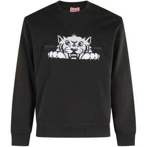 Kenzo, Heren, Sweatshirts & Hoodies, Zwart, Maat: S Katoen,