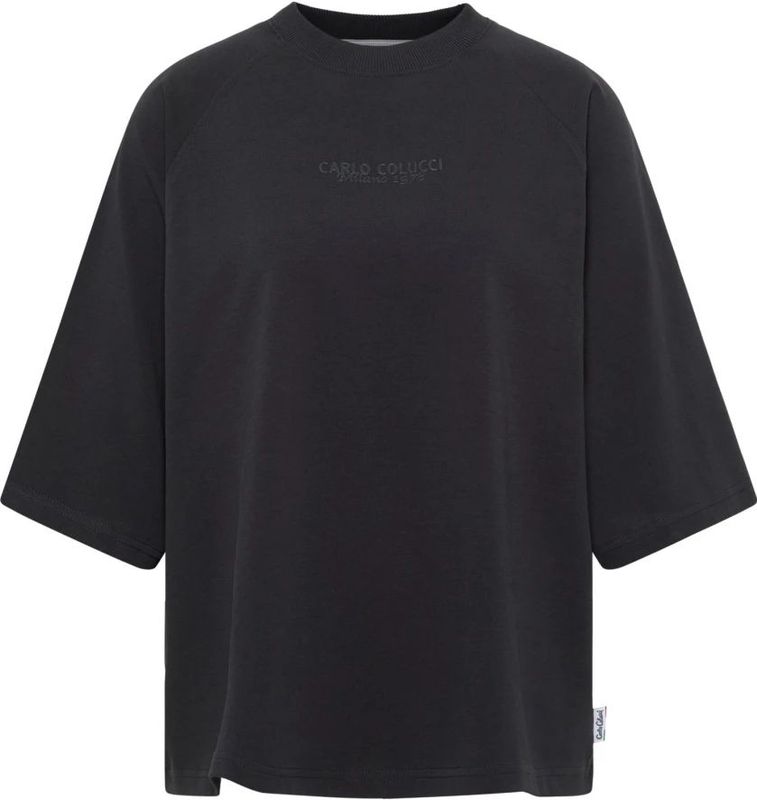 Carlo Colucci - La Famiglia - Oversize T-Shirt - Zwart - Dames - Katoen