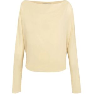 Cortana, Dames, Blouses & Shirts, Beige, Maat: XL Zijde,