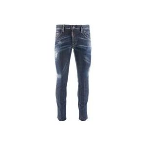 Dsquared2 Donkere Denim Slim-Fit Jeans , Blue , Heren , Maat: 2XL