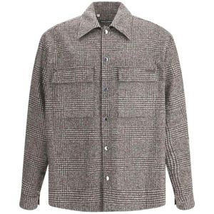 Dolce & Gabbana, Heren, Overhemden, Grijs, Maat: 3XS Tweed,