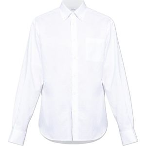 Ferragamo, Heren, Overhemden, Wit, Maat: L Katoen,