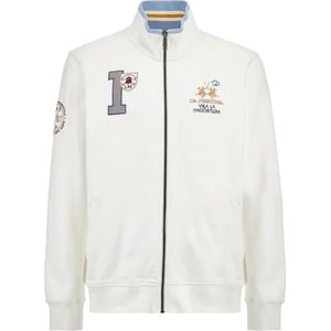 La Martina, Heren, Sweatshirts & Hoodies, Wit, Maat: L Katoen,
