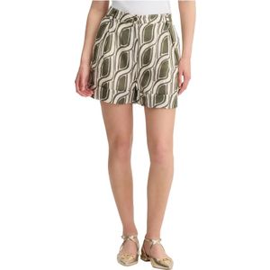 Liu Jo - Gedrukte Ramie Shorts - Groen - Dames
