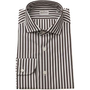 Bagutta, Heren, Overhemden, Bruin, Maat: 43 EU Katoen,