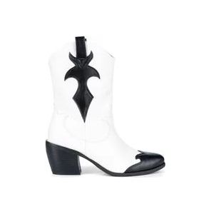 Twinset Bicolor Kunstleren Cowboy Laarzen , White , Dames , Maat: 37 EU