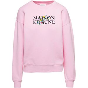 Maison Kitsuné, Dames, Sweatshirts & Hoodies, Roze, Maat: L Katoen,