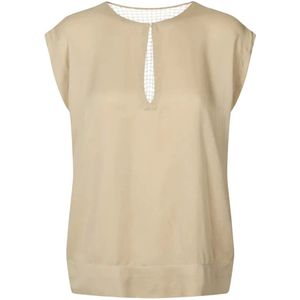 Rabens Saloner, Dames, Blouses & Shirts, Beige, Maat: XS Viscose,