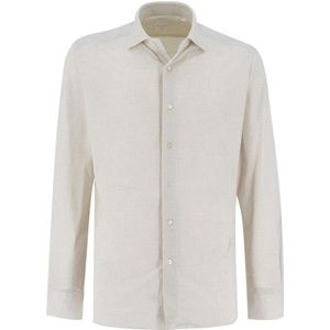 Xacus, Heren, Overhemden, Beige, Maat: L Leer,