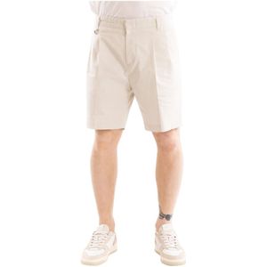 Paolo Pecora, Heren, Korte broeken, Beige, Maat: S Linnen,