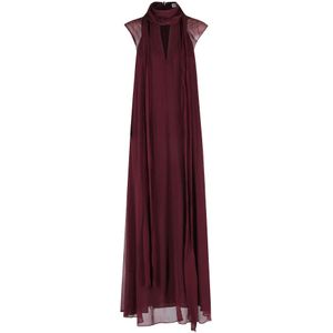 Staud, Dames, Jurken, Rood, Maat: S Chiffon,