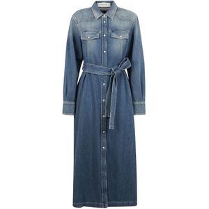 Golden Goose, Dames, Jurken, Blauw, Maat: XS Denim,